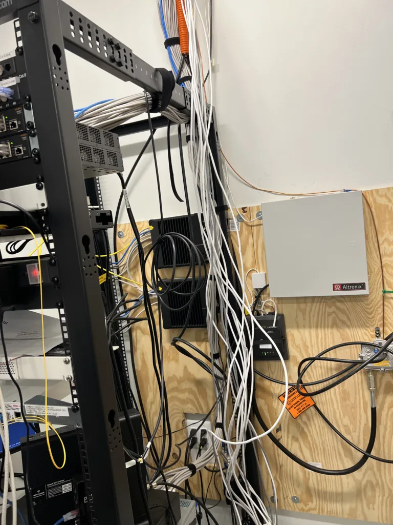 disorganized rack telecommunications room